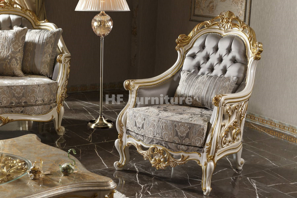 Elegant living room luxury sofa set Classic gold sofa luxury french country sofa