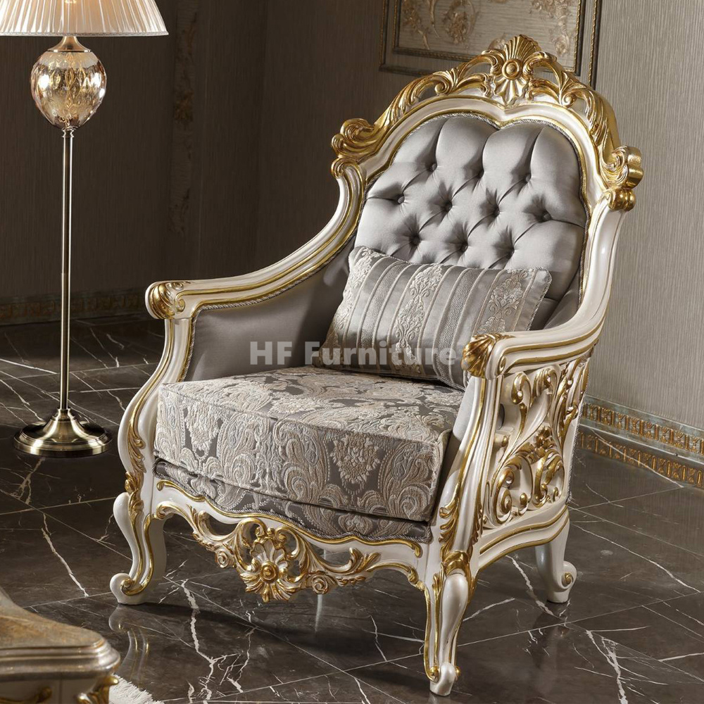 Elegant living room luxury sofa set Classic gold sofa luxury french country sofa