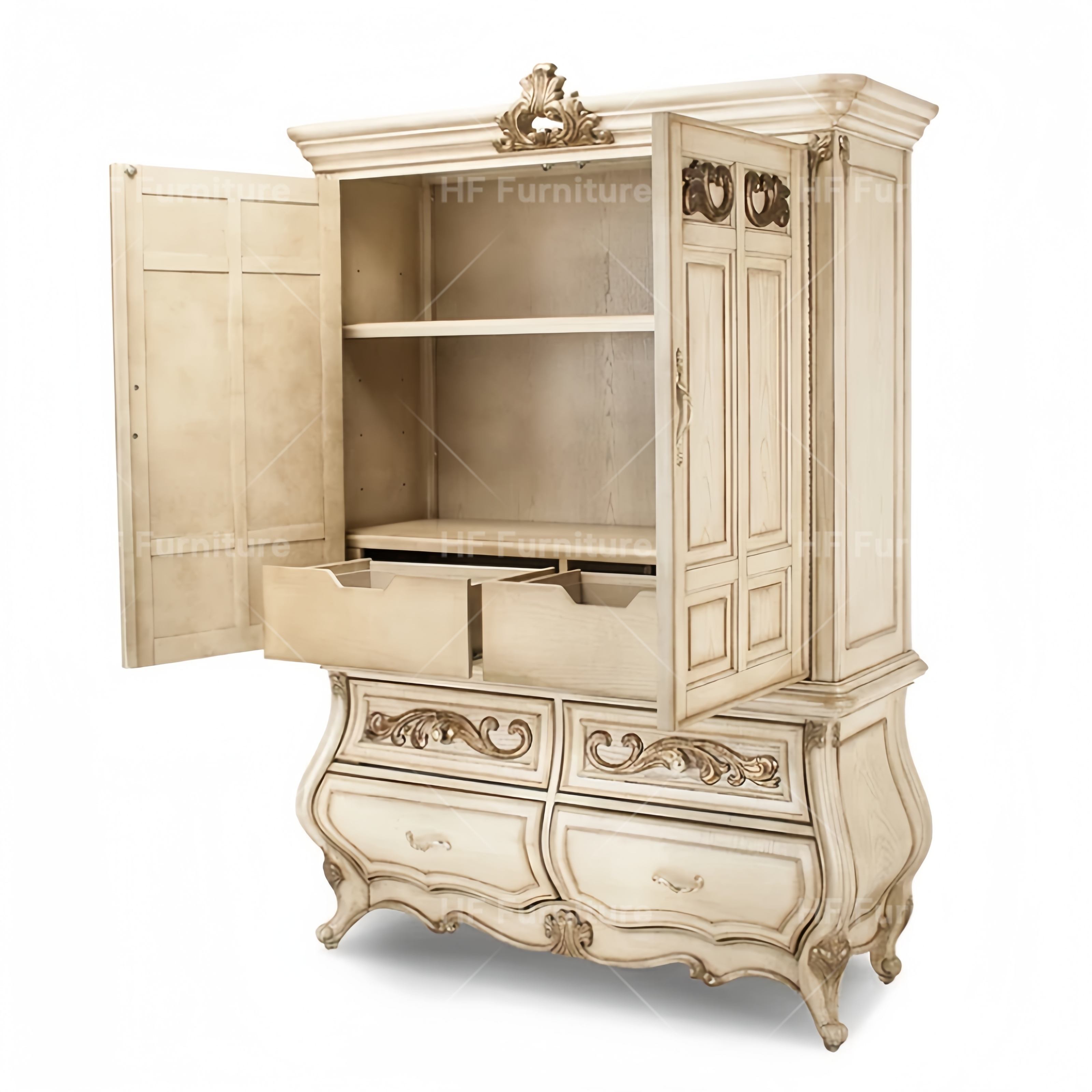 Bedroom Clothes Storage Cabinet Antique Hand Carving Cabinet Furniture Customization American Style Wardrobe