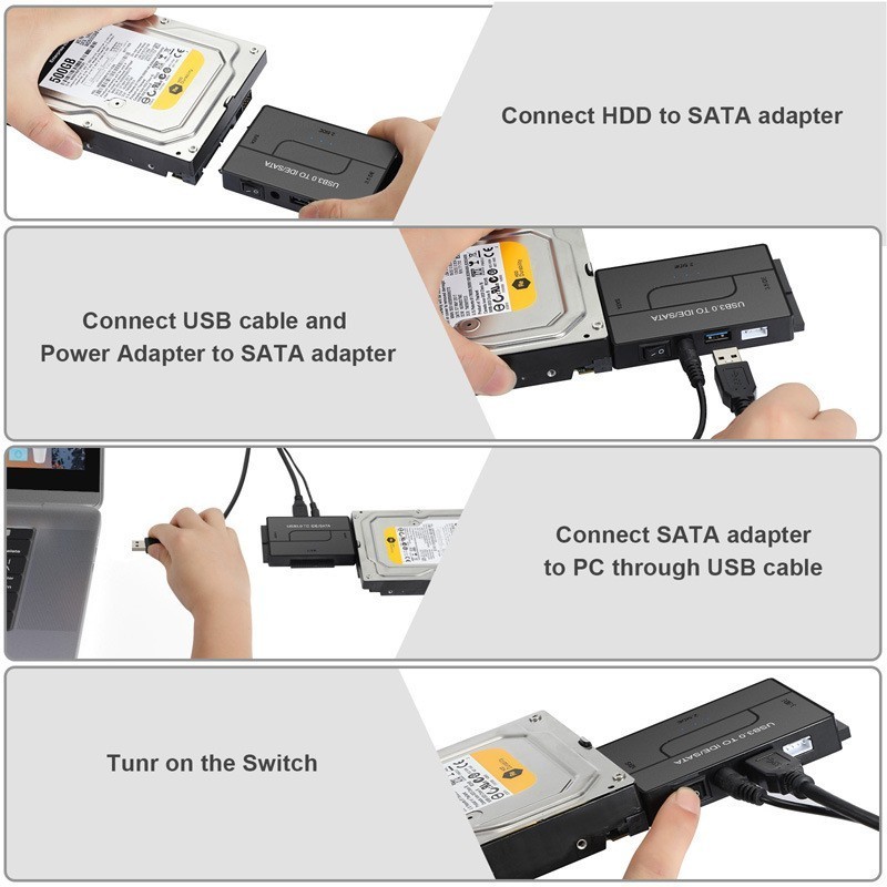 Universal Usb 3.0  to SATA 3.5inch IDE HDD Cable converter with power switch