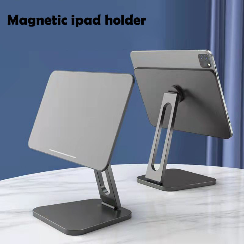 Metal magnetic 360 degree rotating Adjustable  tablet foldable portable stand for ipad pro to laptop holder