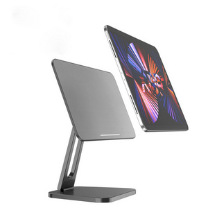 Metal magnetic 360 degree rotating Adjustable  tablet foldable portable stand for ipad pro to laptop holder