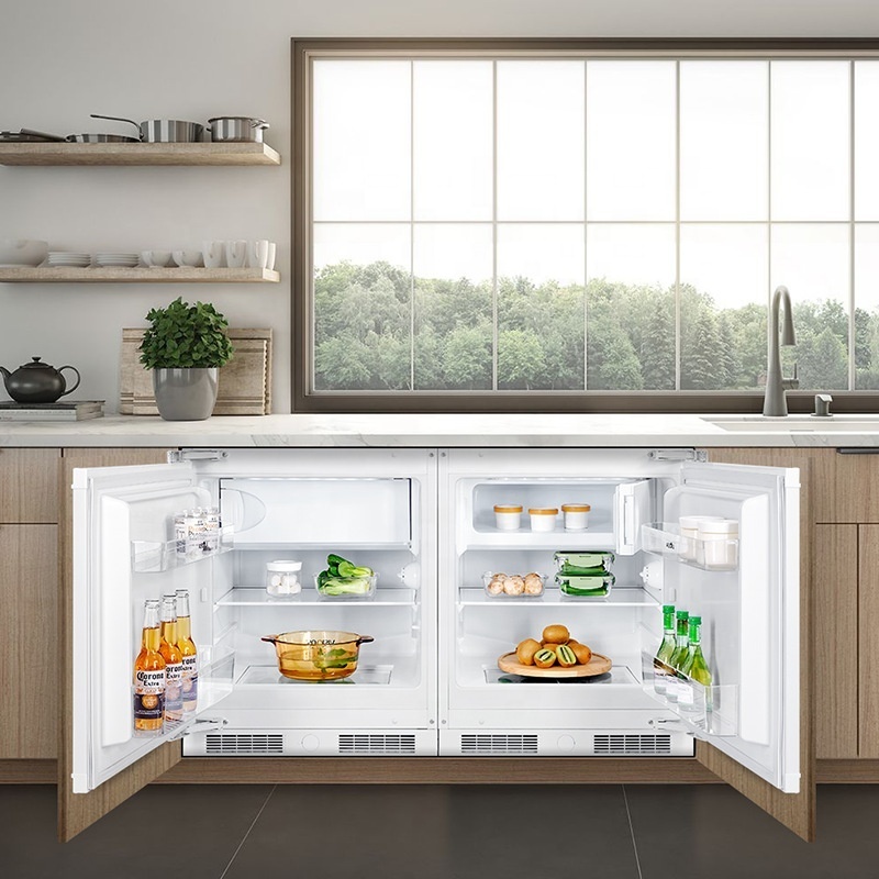 AscoLi Built-in Refrigerator Home Horizontal Refrigerator Built-in Under-the-table Refrigerator Freezer