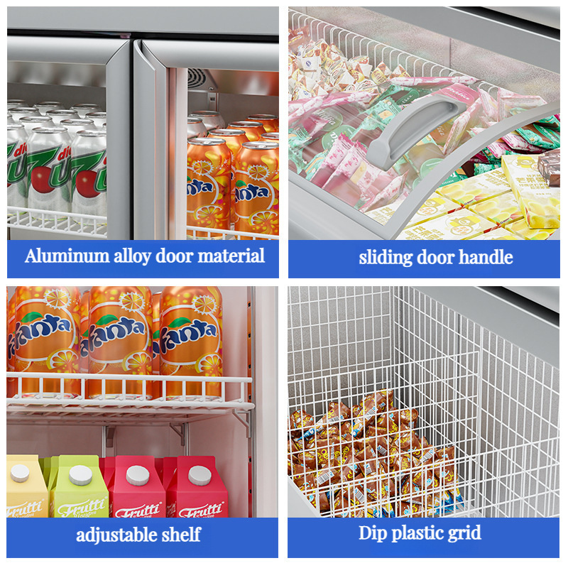 Commercial Refrigeration Freezer Integrated Display Refrigerator Supermarket Beverage Ice-cream Display Freezer