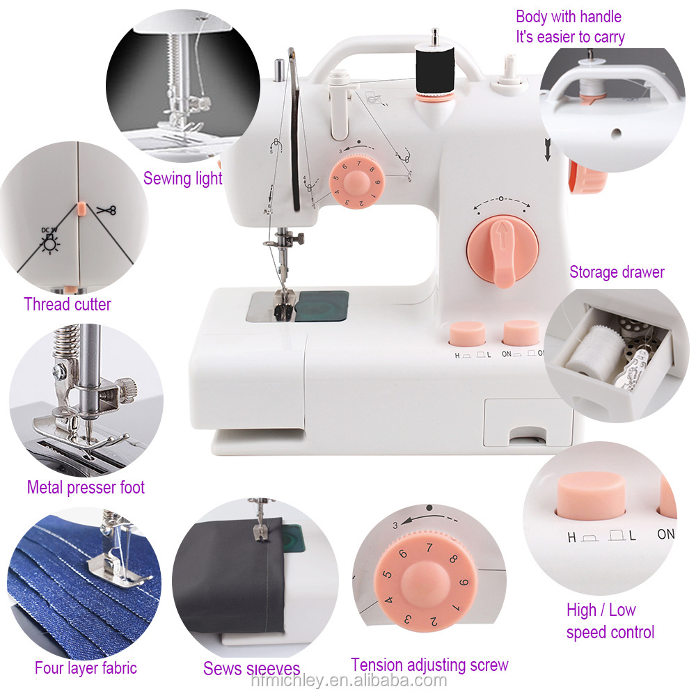 FHSM 318 domestic manual mini electric overlock butterfly sewing machine