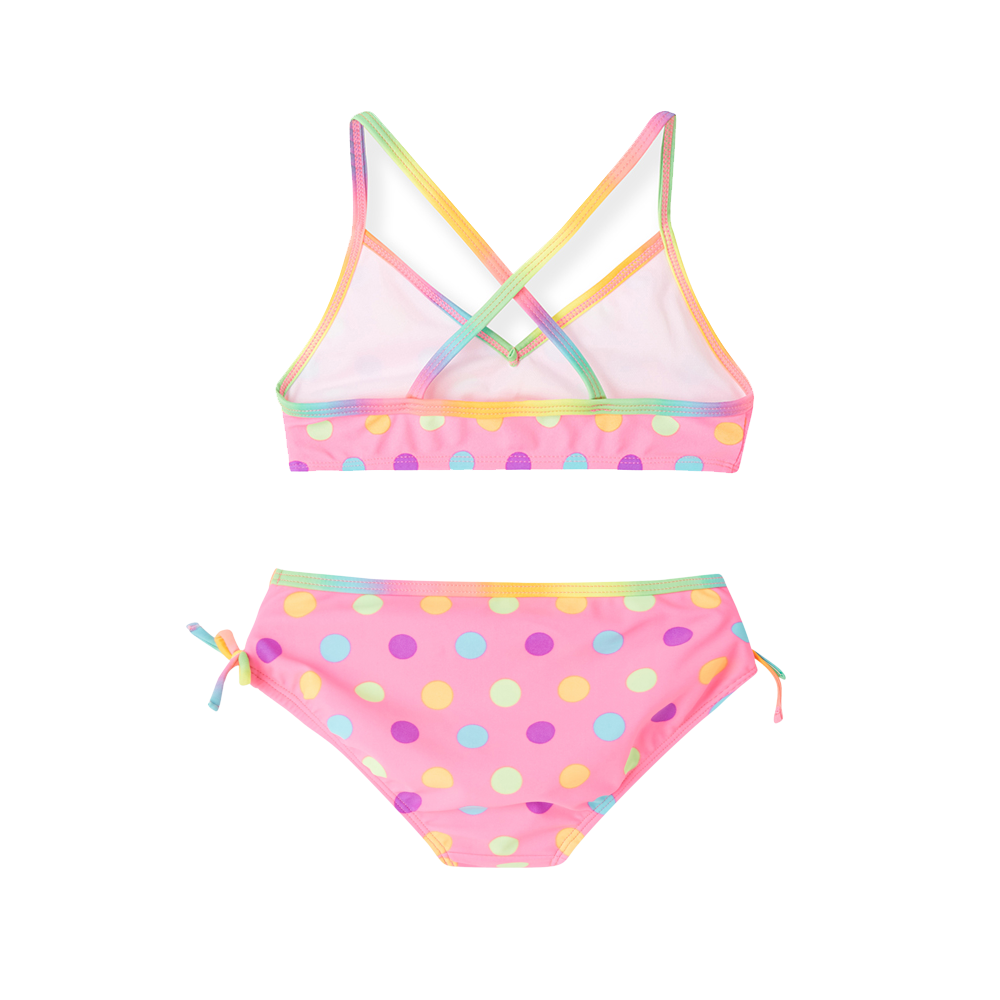 2020 Hot Selling Swimwear Baby Girls Two-Piece Swimwear Kids Dot Printed Bikini Set  Children's Color Changing Beachwear