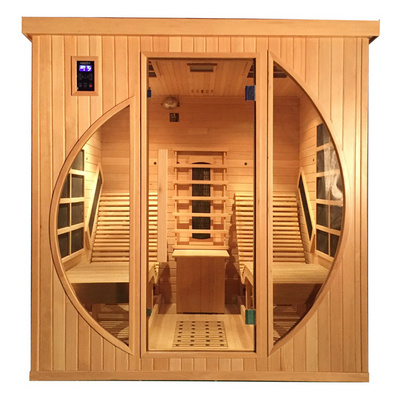 Luxury Solid Wood Modern Hemlock Far Infrared 2 Person Sauna Room with steam heater