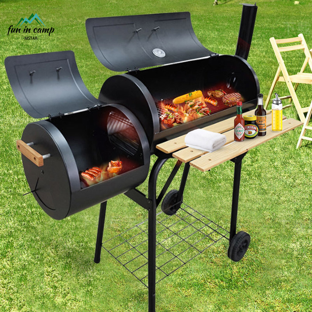 Outdoor Heavy Duty Charcoal Barbecue Outdoor Trolley Bbq Garden Grill