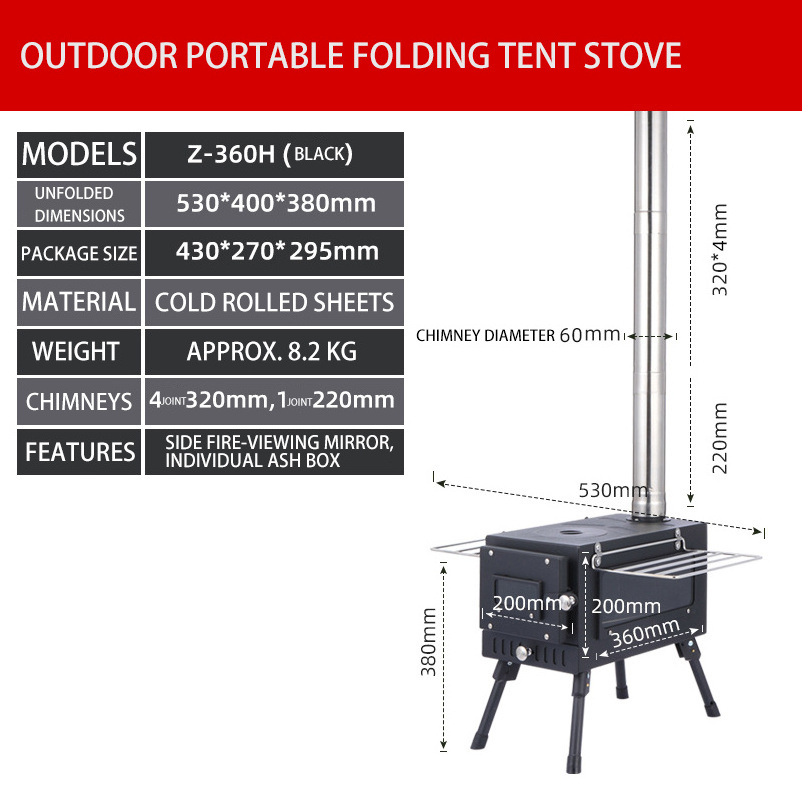 Wholesale Price Large Big Smokeless Charcoal Camp Wood Burning Stove