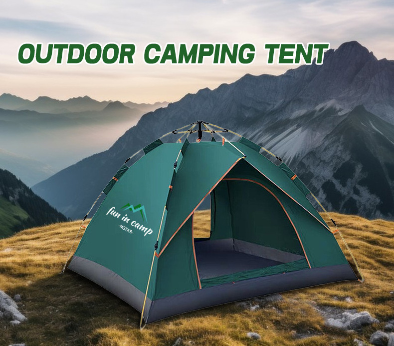 Factory Wholesale Automatic Camping Glamping Tent Outdoor Double-Layer Tent 3-4 Person Portable Waterproof Folding Tent