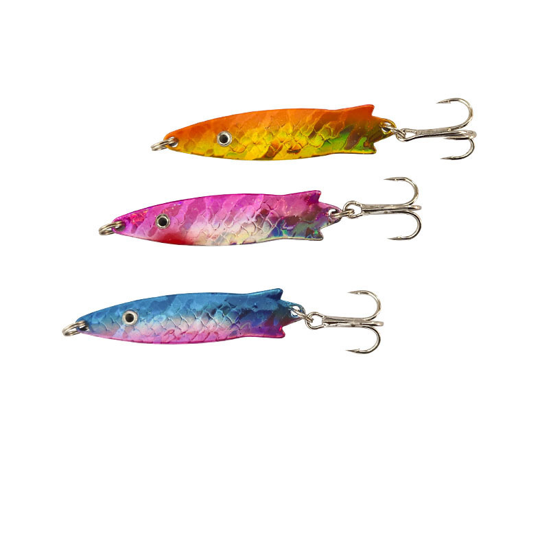 New design Pesca Fishing Lure Spoon 7g/5.8cm with 3X strength hook to attract fish