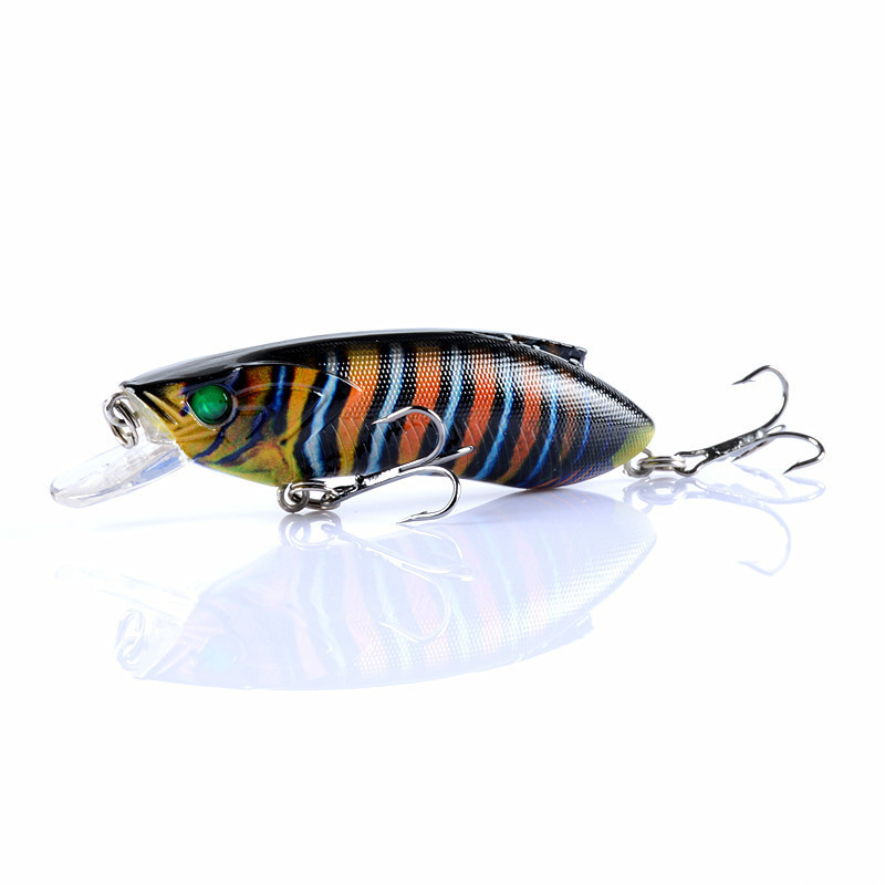 8cm/14.5g Durable Stripe Painted Minnow Hard Baits Fishing Lures ABS Plastic Fishing Baits with Carbon steel treble hook