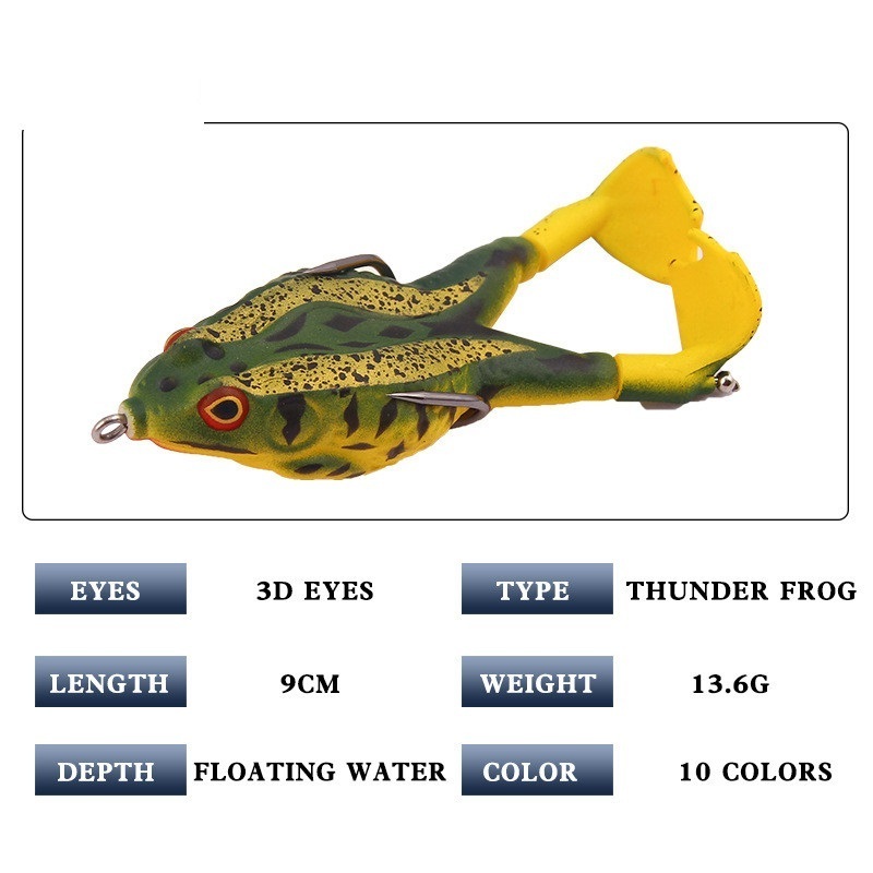 New Thunder Frog Fishing Lure 9cm/13g floating bionic soft lure carp fishing Artificial Tackle Hard Bait For Fishing Tackle Lure