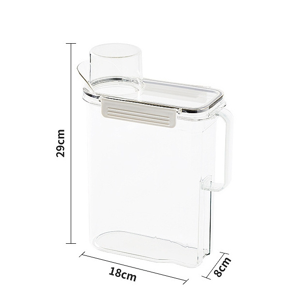 OWNSWING Clear Plastic Bathroom Storage Container Laundry Detergent Soap Dispenser Washing Powder Organizer for Laundry Room