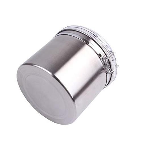 Stainless Steel Airtight Canister with Clear Acrylic Lid and Locking Clamp