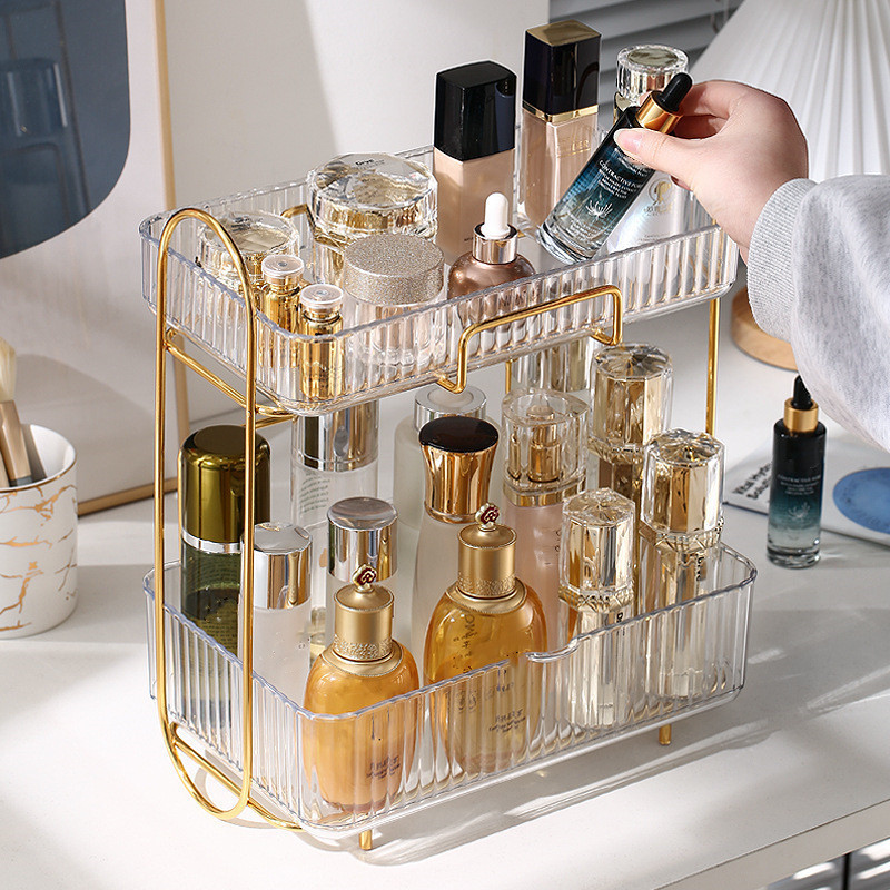 OWNSWING Cosmetics Skincare Shelf Organizer Makeup Organizer Perfume For Dresser Vanity Tray Bathroom Organizer  Storage Box