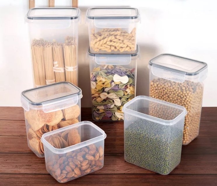 7 Pieces Set Microwave Safe Cereal Storage Dispenser  Kitchen Pantry Organizer Food Storage Containers