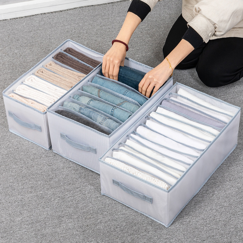 Fibre Mesh Pants Trousers Storage Box Clothes Underwear Organizer Storage Box Closet Drawer Divider Organizer