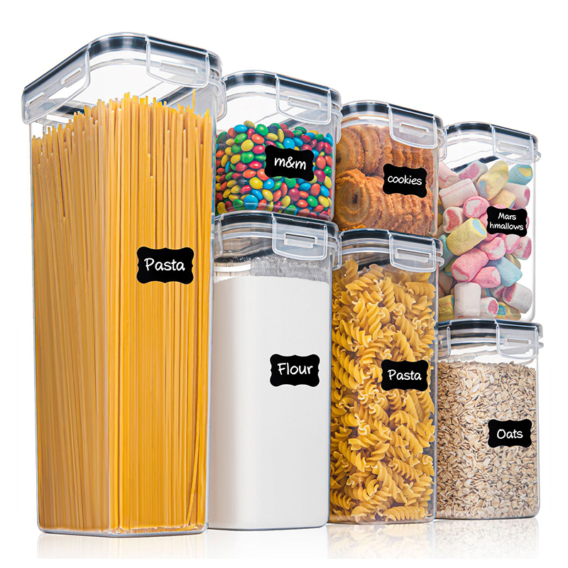 7 Pieces Set Microwave Safe Cereal Storage Dispenser  Kitchen Pantry Organizer Food Storage Containers