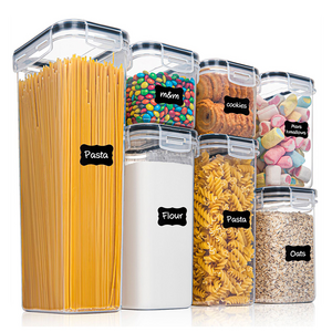 7 Pieces Set Microwave Safe Cereal Storage Dispenser  Kitchen Pantry Organizer Food Storage Containers