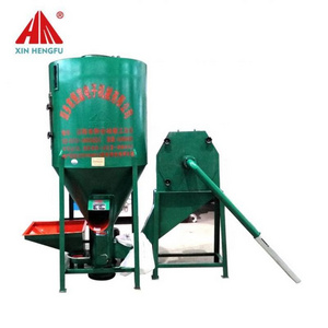 vertical corn grinder and mixer poultry feed mixer animal food plant simple chicken feed making machine for small farm and feed