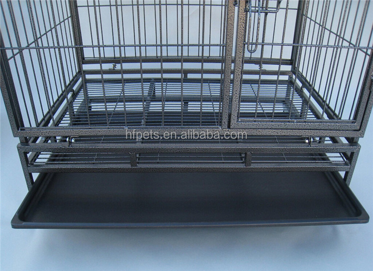 Metal Dog Cage Large Dog Crate Heavy Duty Pet Cage with Bottom Wheels