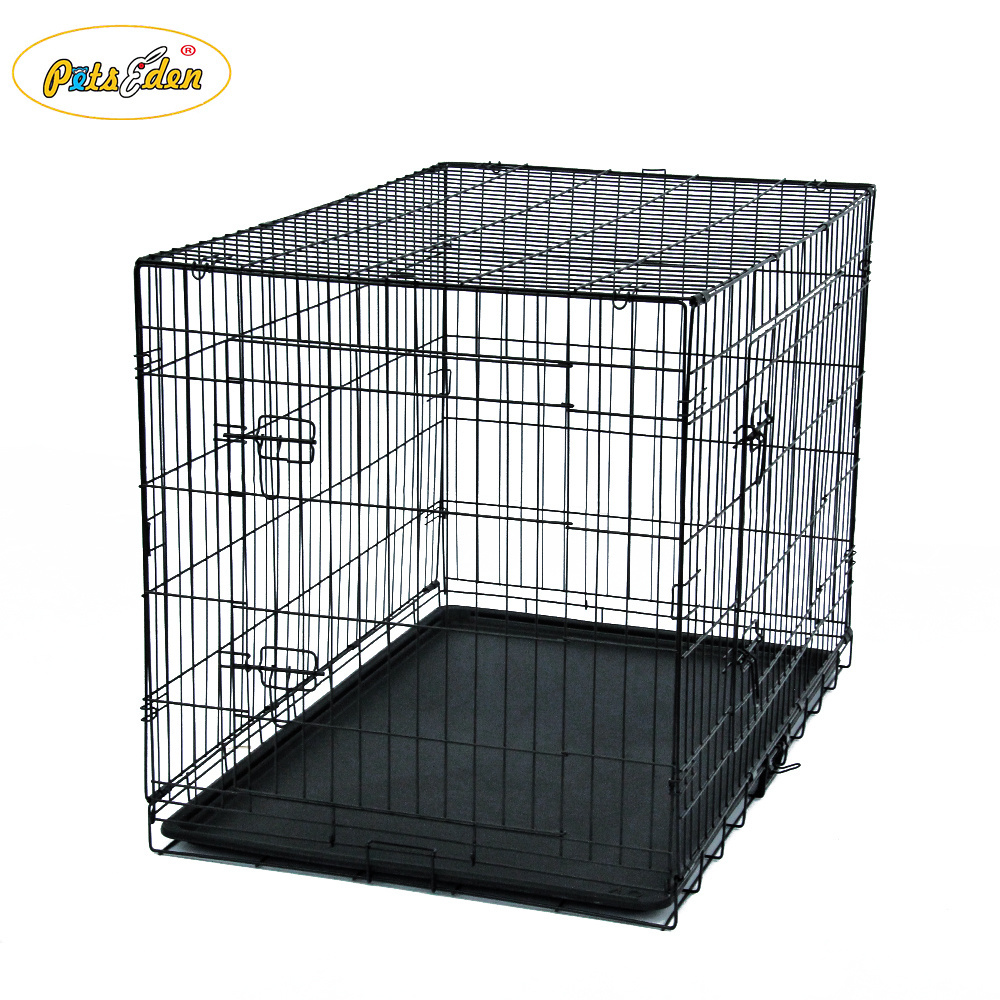 48'' Foldable Collapsible Metal Large XXL Dog Cage Metal Kennels, Stackable Dog Cages For Large Dog, Wholesale Pet Crates