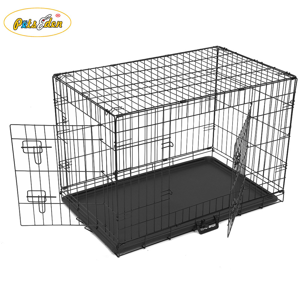 48'' Foldable Collapsible Metal Large XXL Dog Cage Metal Kennels, Stackable Dog Cages For Large Dog, Wholesale Pet Crates