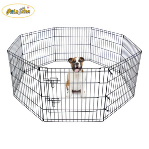 24 Inches Metal Wire Dog Playpen Pet Kennel Exercise Cage Fence 8 Panels