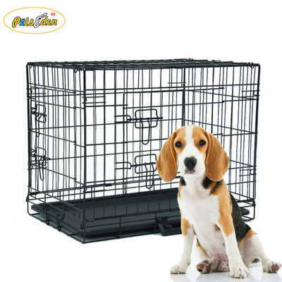 48'' Foldable Collapsible Metal Large XXL Dog Cage Metal Kennels, Stackable Dog Cages For Large Dog, Wholesale Pet Crates