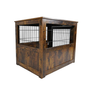 Dog Wood Crate Dog Kennel Three Doors Dog Cage Pet Furniture