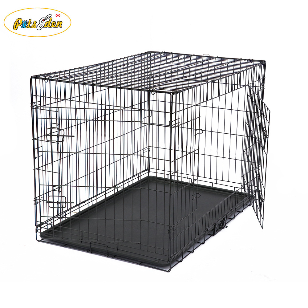 48'' Foldable Collapsible Metal Large XXL Dog Cage Metal Kennels, Stackable Dog Cages For Large Dog, Wholesale Pet Crates