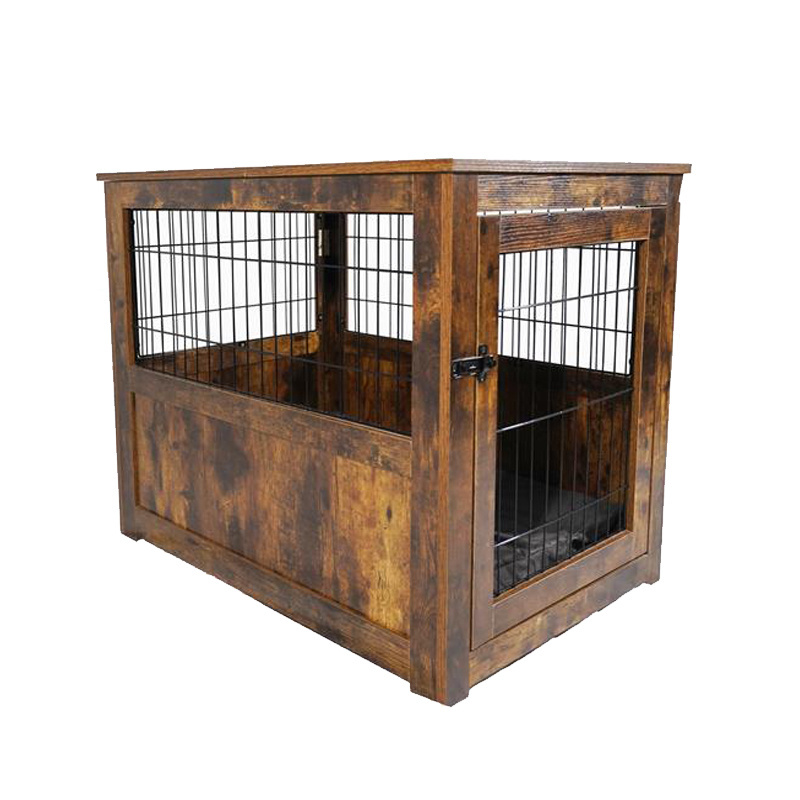 Dog Wood Crate Dog Kennel Three Doors Dog Cage Pet Furniture