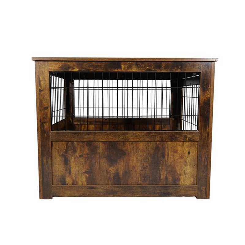 Dog Wood Crate Dog Kennel Three Doors Dog Cage Pet Furniture