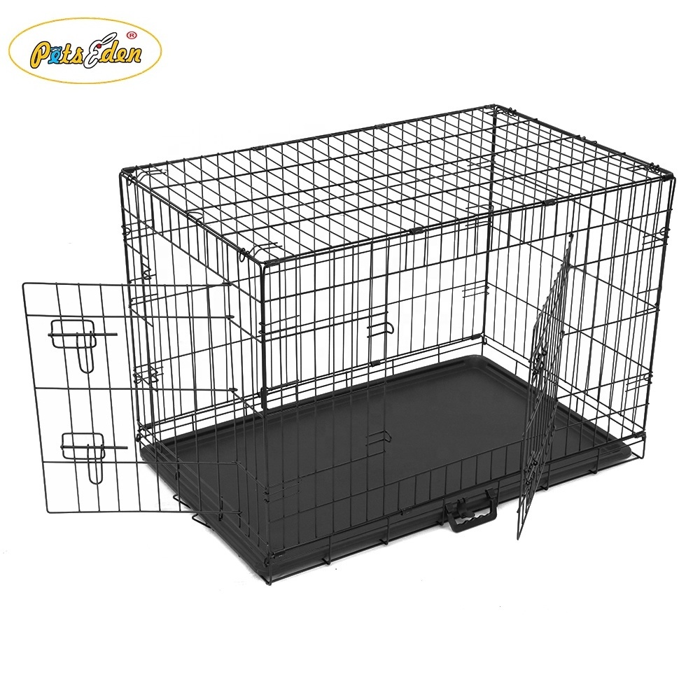 Outdoor Metal Foldable Black Dog Crate