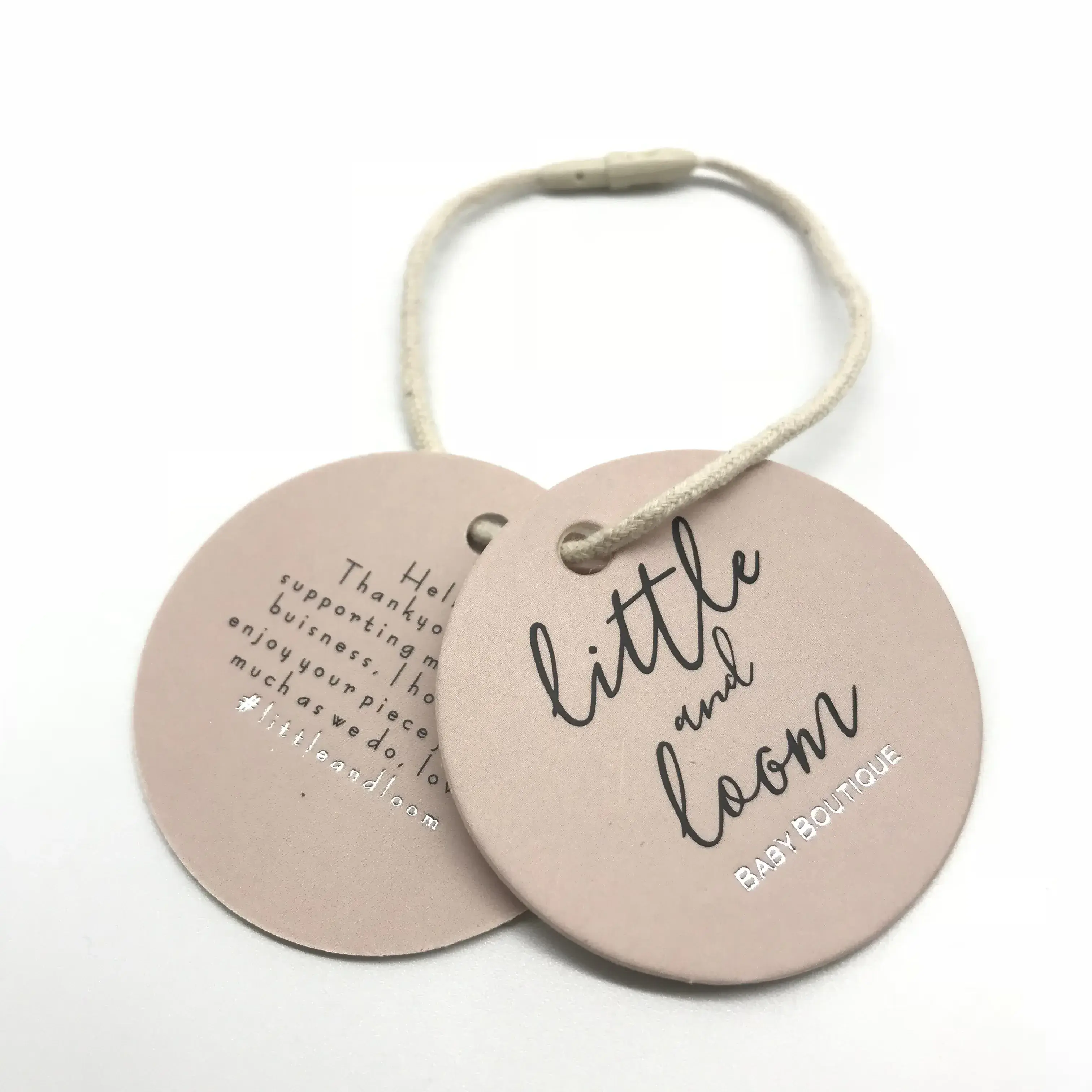 GMI Custom made Clothing circular shape hang tag label for wedding/party/birthday heart price round coated paper tag