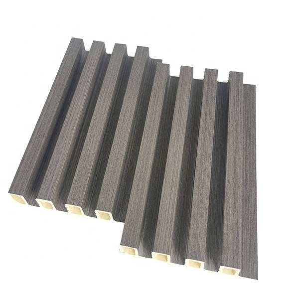 Assembly Decorative Wpc 3D slat Embossing Wall Paneling Wood Grain PVC Laminated Interior Wall Boards Wall Fluted Cladding