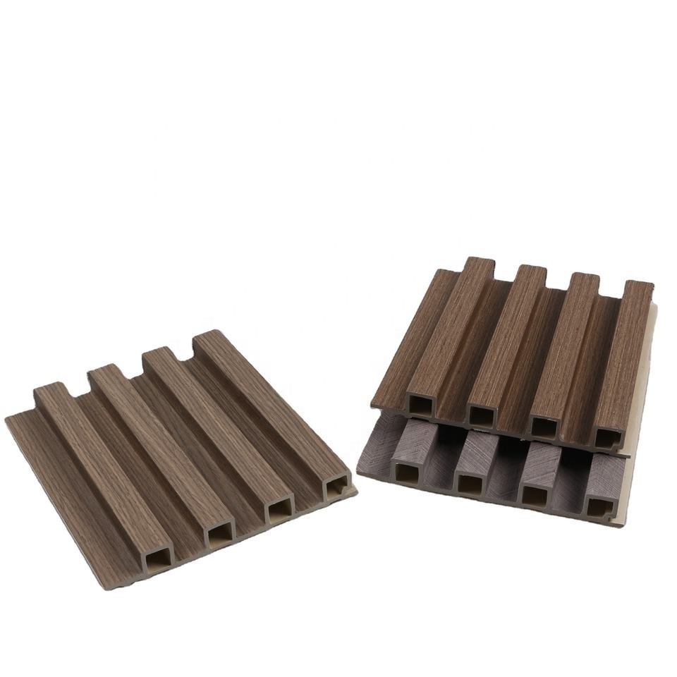 Assembly Decorative Wpc 3D slat Embossing Wall Paneling Wood Grain PVC Laminated Interior Wall Boards Wall Fluted Cladding