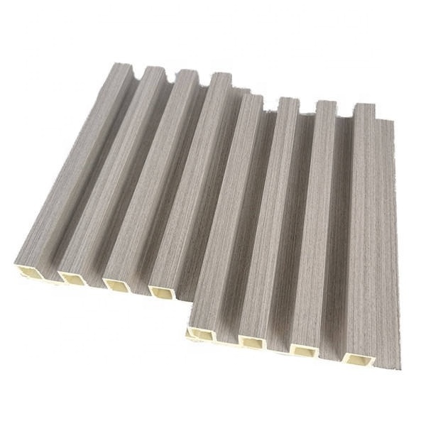 Assembly Decorative Wpc 3D slat Embossing Wall Paneling Wood Grain PVC Laminated Interior Wall Boards Wall Fluted Cladding