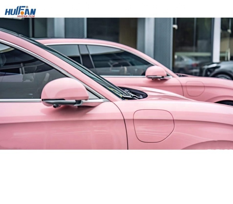 Hot Selling Crystal Cherry Blossom Powder PET Car Vinyl Wrap Film Roll Body Position Color-Changing Function 5-Year