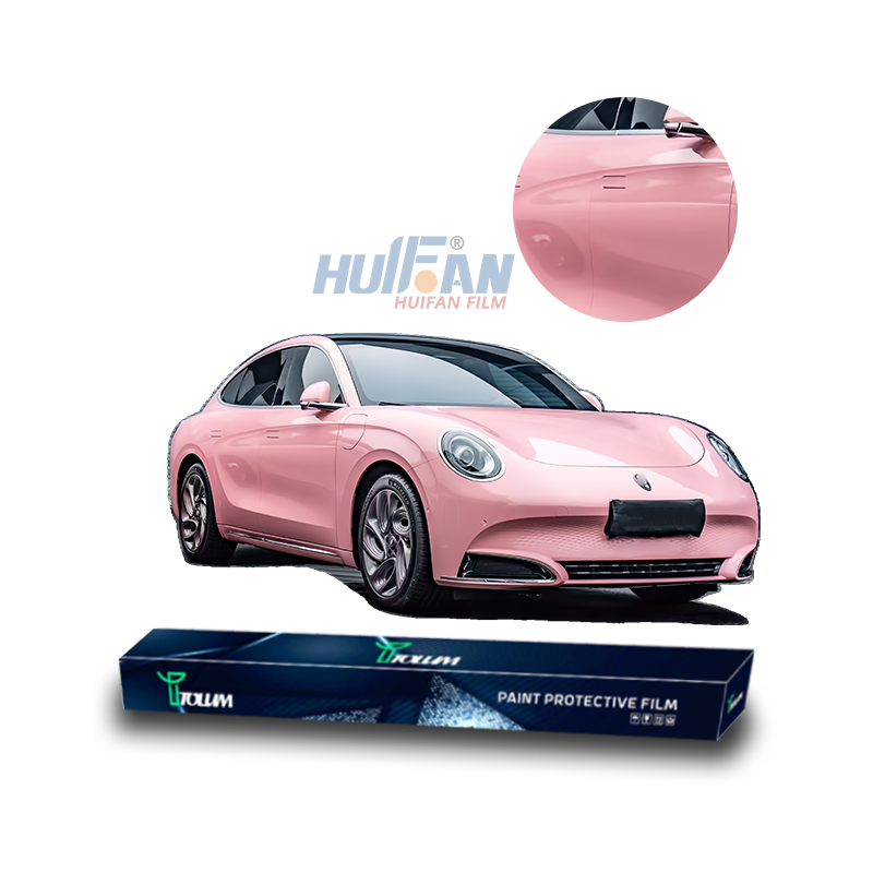 Hot Selling Crystal Cherry Blossom Powder PET Car Vinyl Wrap Film Roll Body Position Color-Changing Function 5-Year