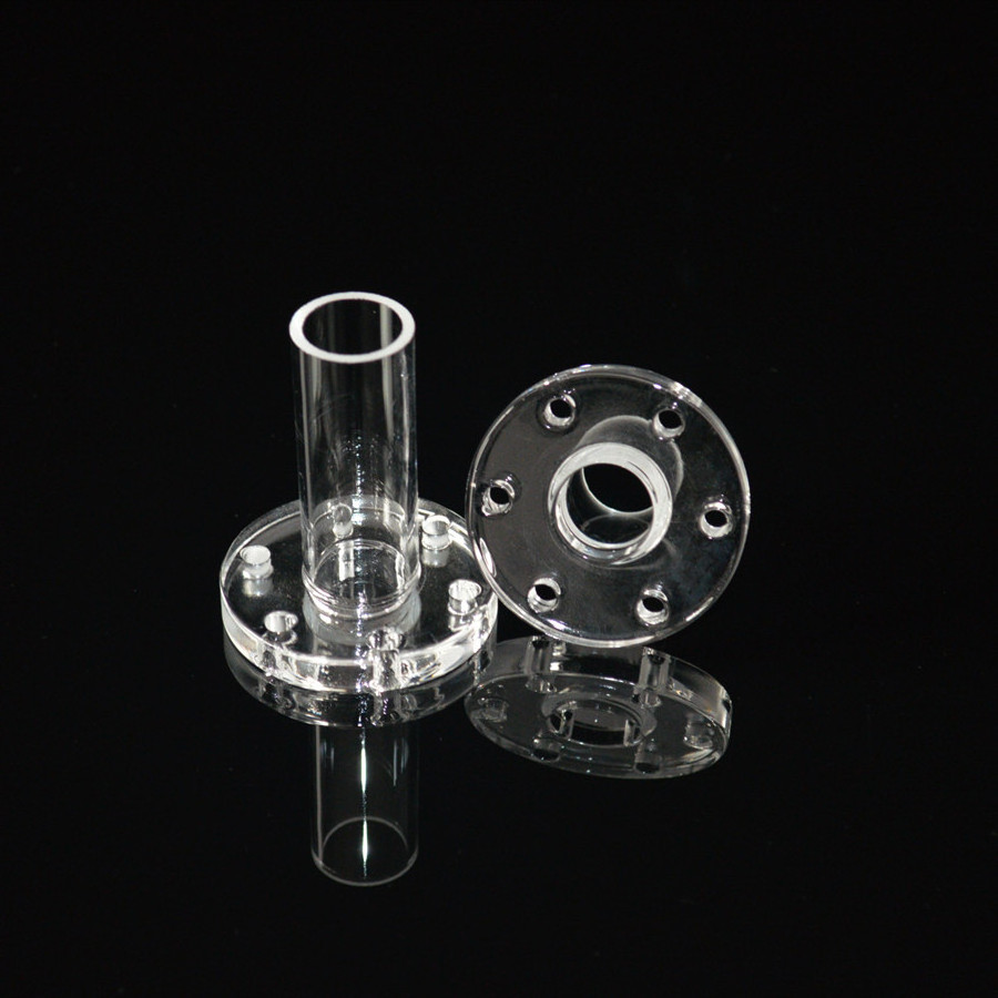 High Quality Customized Quartz Tube Welding Joint Flange Quartz Glass Tube Quartz Pipe