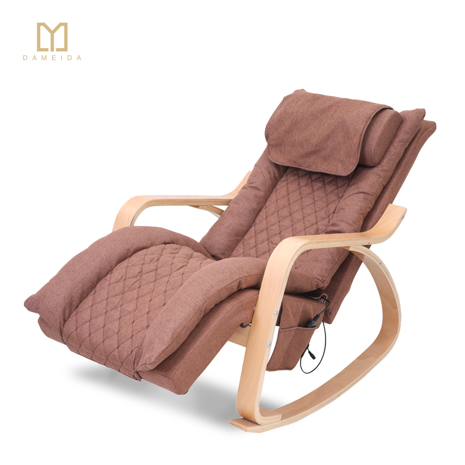 Leisure Reclining Home and Office Electric Massage Sofa 3D Rocking  Wooden  Foot Foldable Recliner Lounge Massage Chair