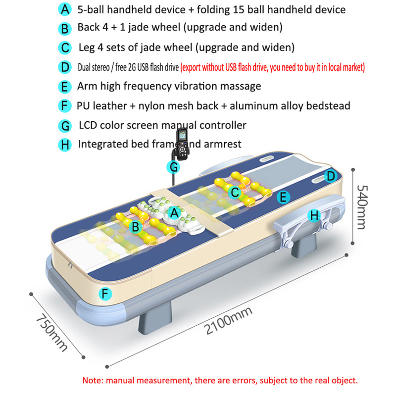 Full Body Warm Ceragem Physiotherapy Moving And Rolling Heat massager V3 Cama de masaje Table  Therapy Jade Stone  Bed Massage