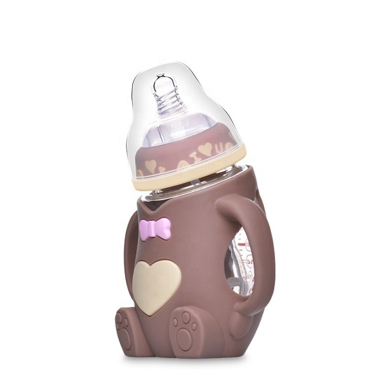 New Infant Baby Feeder Nursing Juice Milk Feeding Bottle BPA Free Anti-flatulence Design Silicone Nipple Baby Bottle