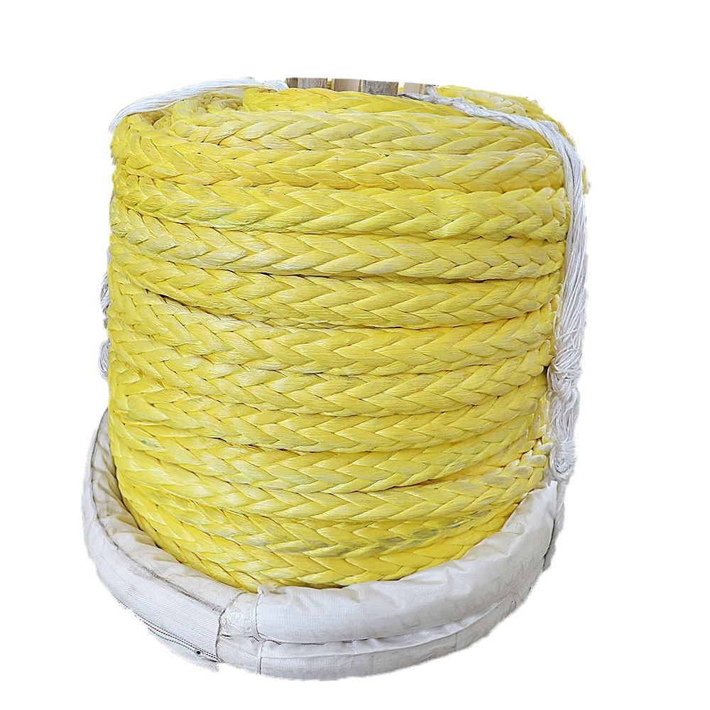 Dia 60mm 12 strands uhmwpe winch rope industry sling used uhmwpe lifting rope