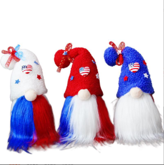 High Quality 4th Of July Mini Patriotic Gnomes Doll Ornaments Summer Gnome