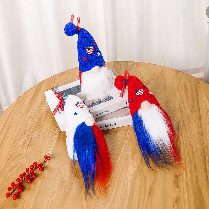 High Quality 4th Of July Mini Patriotic Gnomes Doll Ornaments Summer Gnome