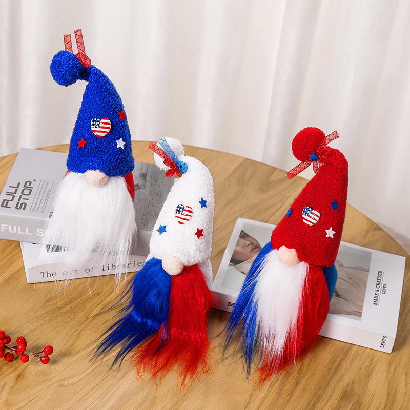 High Quality 4th Of July Mini Patriotic Gnomes Doll Ornaments Summer Gnome