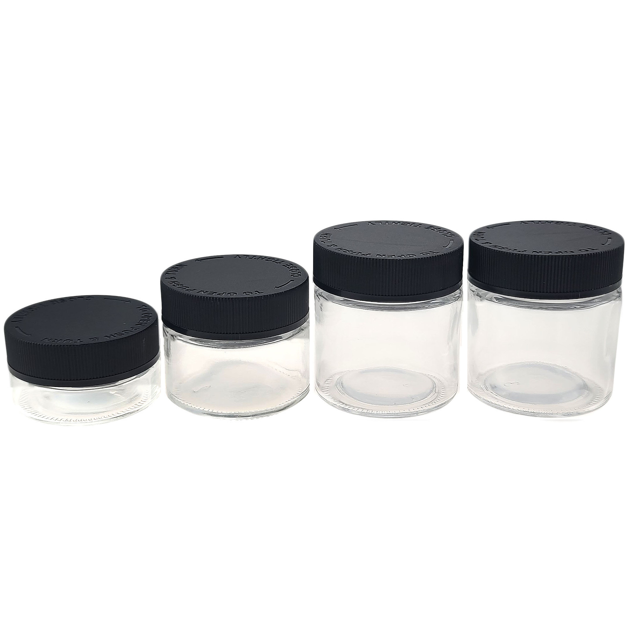 1 Oz 2 Oz 3 Oz 4 Oz Custom Logo Packaging Container Glass Jar With Child Resistance security Lids